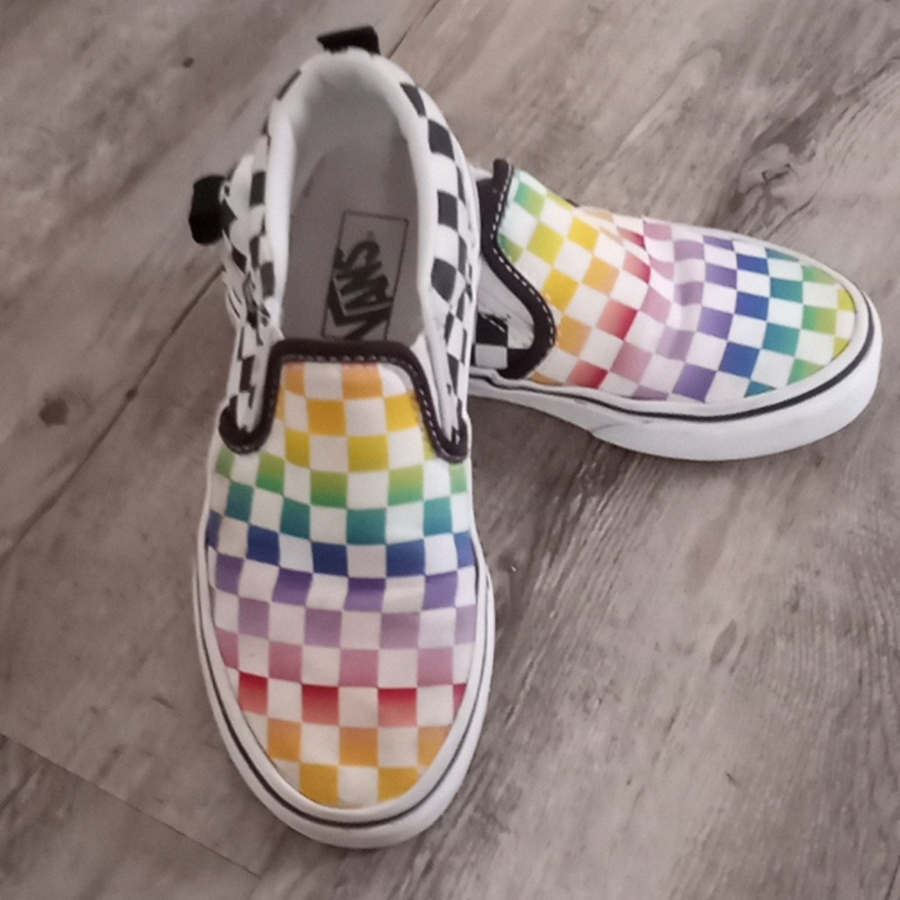 Rainbow slip on Vans